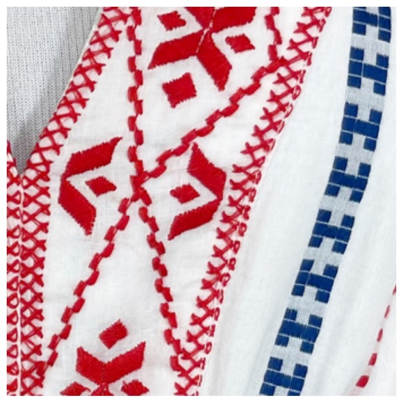 Joie Mini Dress Sada Embroidered white Fit N Flare Bell Sleeve - Picture 6 of 10